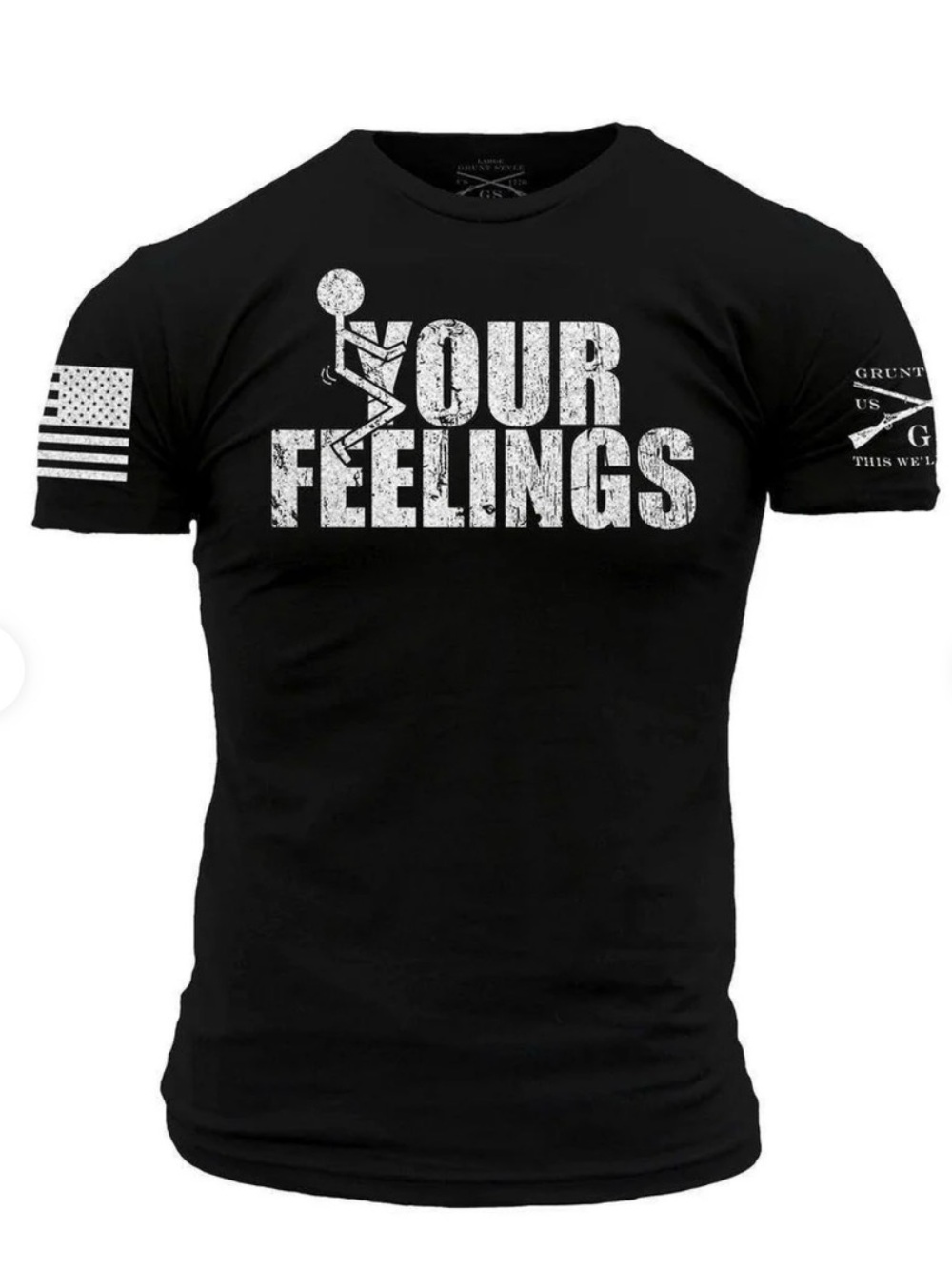 Grunt Style 'Your Feelings' Graphic Tee Black Large NWT IN PACKAGE